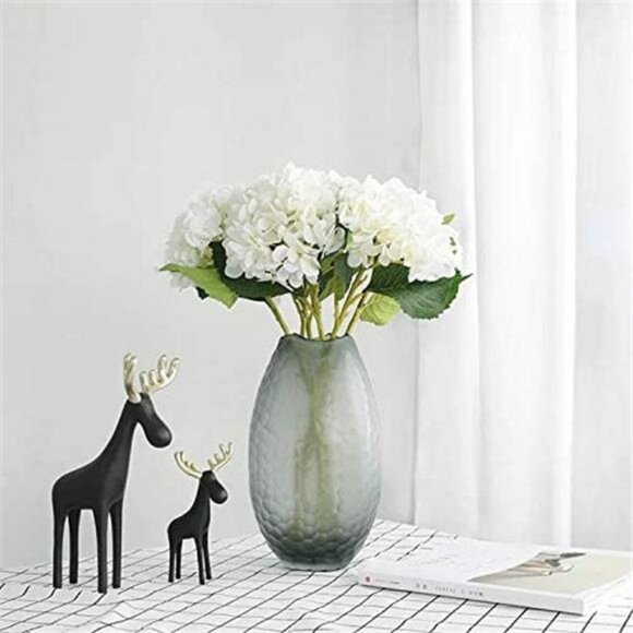 Artificial Silk Hydrangea Flowers Bouquets with Stems 3Pcs (White) - Picture 5 of 5